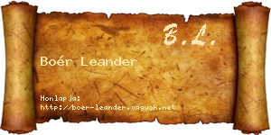 Boér Leander névjegykártya